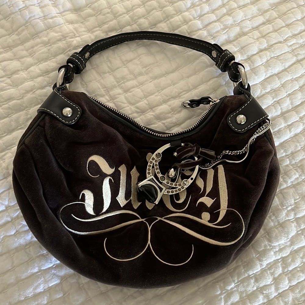 Juicy Couture velour ring shoulder bag y2k